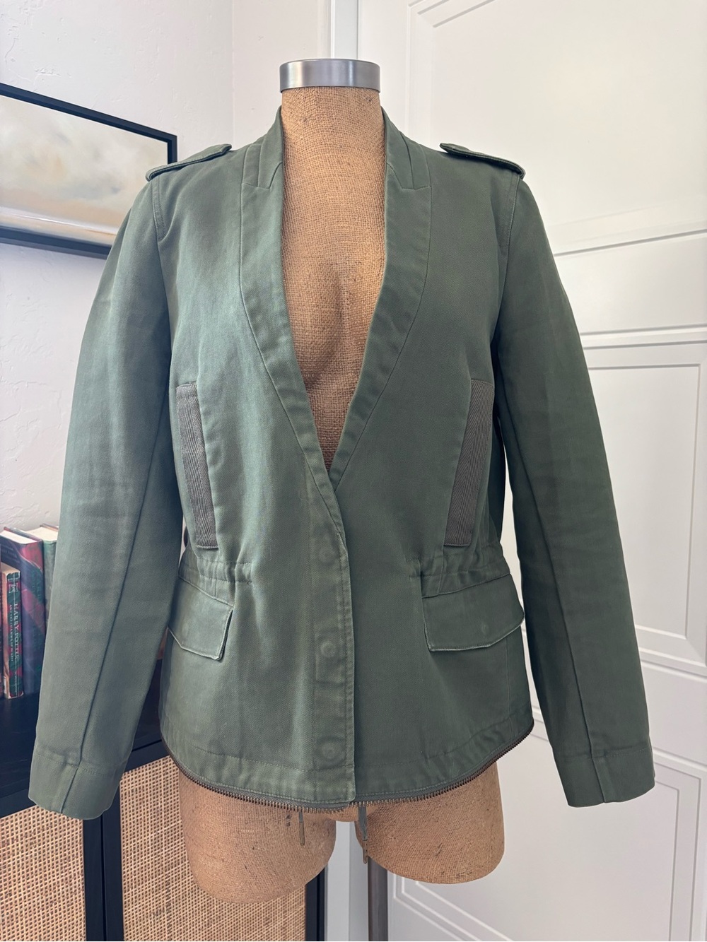 Zadig & Voltaire Olive Green Skull Utility Blazer Jacket - NWOT